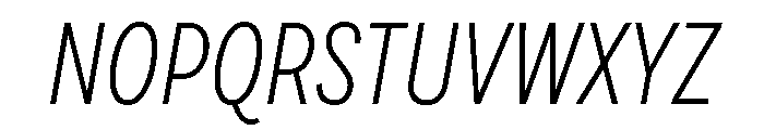 Draft Extra Condensed Light Italic Font UPPERCASE