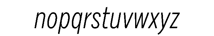 Draft Extra Condensed Light Italic Font LOWERCASE