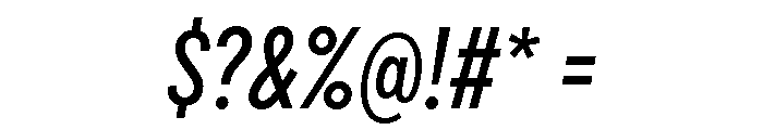 Draft Extra Condensed Medium Italic Font OTHER CHARS