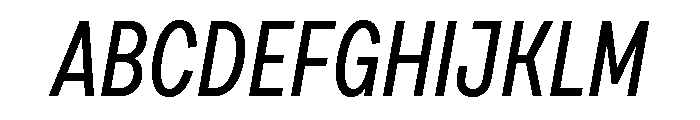 Draft Extra Condensed Medium Italic Font UPPERCASE