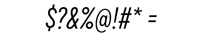 Draft Extra Condensed Regular Italic Font OTHER CHARS