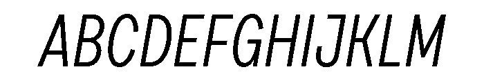 Draft Extra Condensed Regular Italic Font UPPERCASE