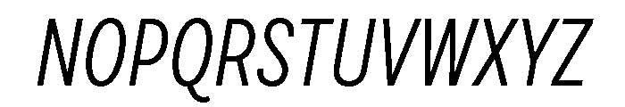Draft Extra Condensed Regular Italic Font UPPERCASE