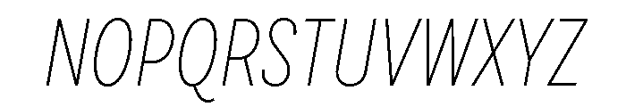 Draft Extra Condensed Thin Italic Font UPPERCASE
