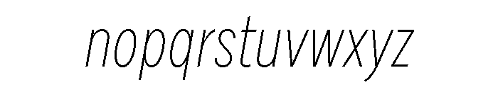 Draft Extra Condensed Thin Italic Font LOWERCASE