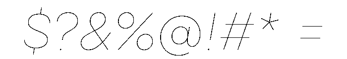 Draft Extra Expanded Hairline Italic Font OTHER CHARS