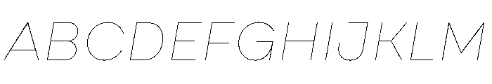 Draft Extra Expanded Hairline Italic Font UPPERCASE