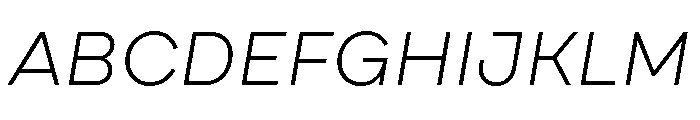 Draft Extra Expanded Light Italic Font UPPERCASE