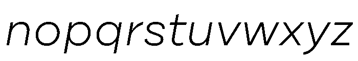 Draft Extra Expanded Light Italic Font LOWERCASE