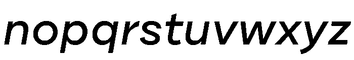Draft Extra Expanded Medium Italic Font LOWERCASE