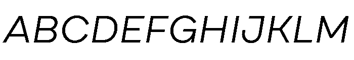 Draft Extra Expanded Regular Italic Font UPPERCASE