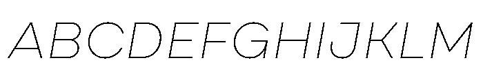 Draft Extra Expanded Thin Italic Font UPPERCASE
