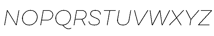 Draft Extra Expanded Thin Italic Font UPPERCASE