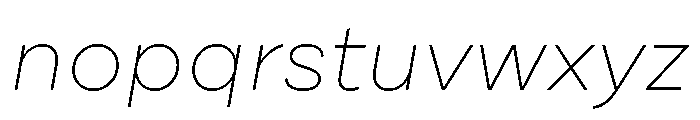 Draft Extra Expanded Thin Italic Font LOWERCASE