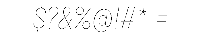 Draft Narrow Hairline Italic Font OTHER CHARS