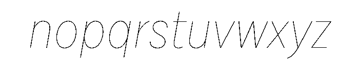 Draft Narrow Hairline Italic Font LOWERCASE