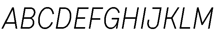 Draft Narrow Light Italic Font UPPERCASE