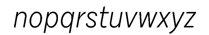 Draft Narrow Light Italic Font LOWERCASE