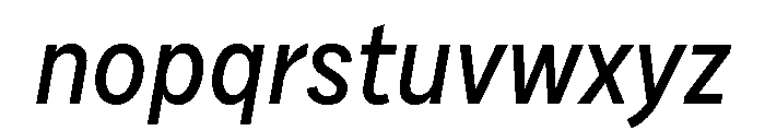 Draft Narrow Medium Italic Font LOWERCASE