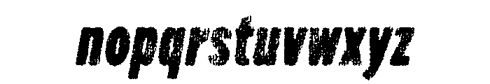 Draft Natural Lo Res Compressed Black Italic Font LOWERCASE