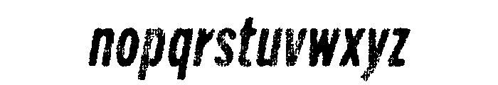 Draft Natural Lo Res Compressed Bold Italic Font LOWERCASE