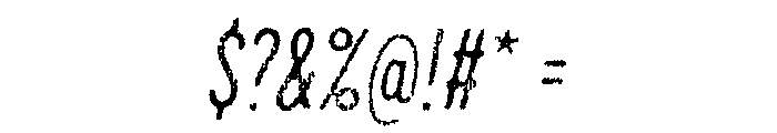 Draft Natural Lo Res Compressed Regular Italic Font OTHER CHARS