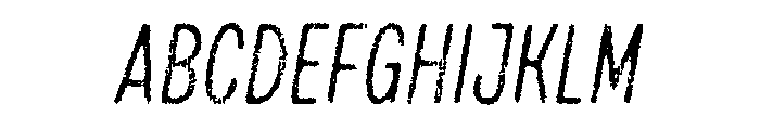 Draft Natural Lo Res Compressed Regular Italic Font UPPERCASE