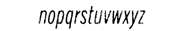 Draft Natural Lo Res Compressed Regular Italic Font LOWERCASE