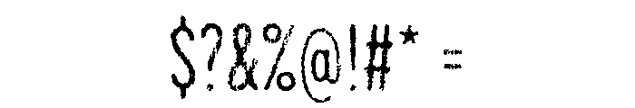 Draft Natural Lo Res Compressed Regular Font OTHER CHARS
