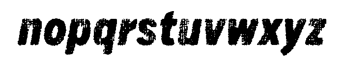 Draft Natural Lo Res Condensed Black Italic Font LOWERCASE