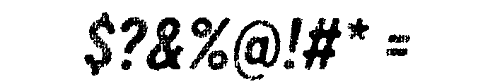Draft Natural Lo Res Condensed Bold Italic Font OTHER CHARS