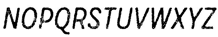 Draft Natural Lo Res Condensed Medium Italic Font UPPERCASE
