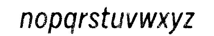 Draft Natural Lo Res Condensed Medium Italic Font LOWERCASE
