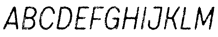 Draft Natural Lo Res Condensed Regular Italic Font UPPERCASE