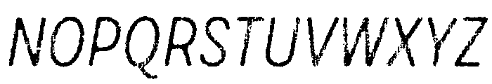 Draft Natural Lo Res Condensed Regular Italic Font UPPERCASE