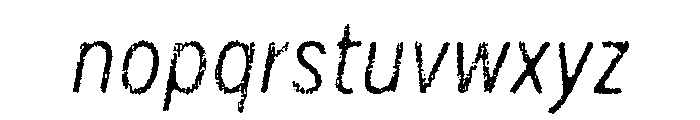 Draft Natural Lo Res Condensed Regular Italic Font LOWERCASE