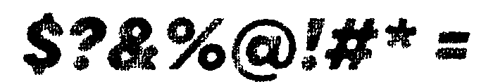 Draft Natural Lo Res Extra Expanded Black Italic Font OTHER CHARS