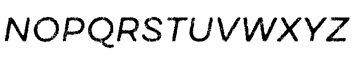 Draft Natural Lo Res Extra Expanded Medium Italic Font UPPERCASE