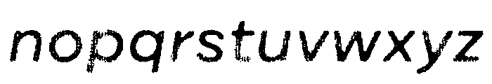 Draft Natural Lo Res Extra Expanded Medium Italic Font LOWERCASE