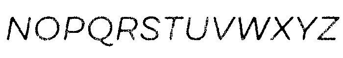 Draft Natural Lo Res Extra Expanded Regular Italic Font UPPERCASE