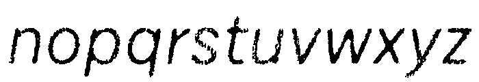 Draft Natural Lo Res Normal Regular Italic Font LOWERCASE
