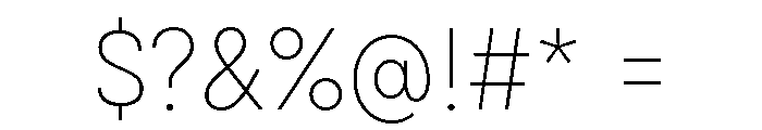 Draft Normal Thin Font OTHER CHARS