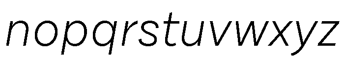 Draft Wide Light Italic Font LOWERCASE