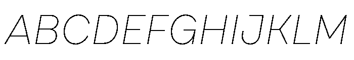 Draft Wide Thin Italic Font UPPERCASE