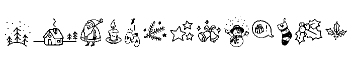 Dreaming Outloud Sans Christmas Doodles Font UPPERCASE