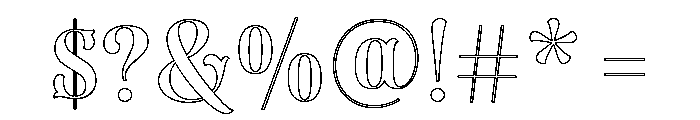 Dress Outline Font OTHER CHARS