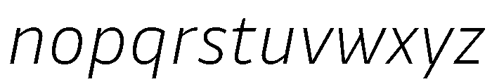 Drive Extra Light Italic Font LOWERCASE