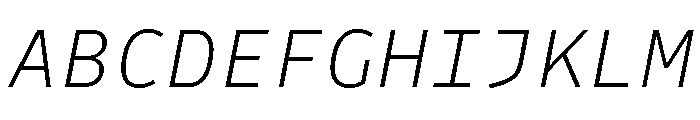 Drive Mono Extra Light Italic Font UPPERCASE