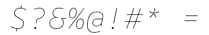 Drive Mono Hairline Italic Font OTHER CHARS