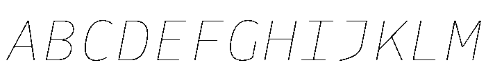 Drive Mono Hairline Italic Font UPPERCASE